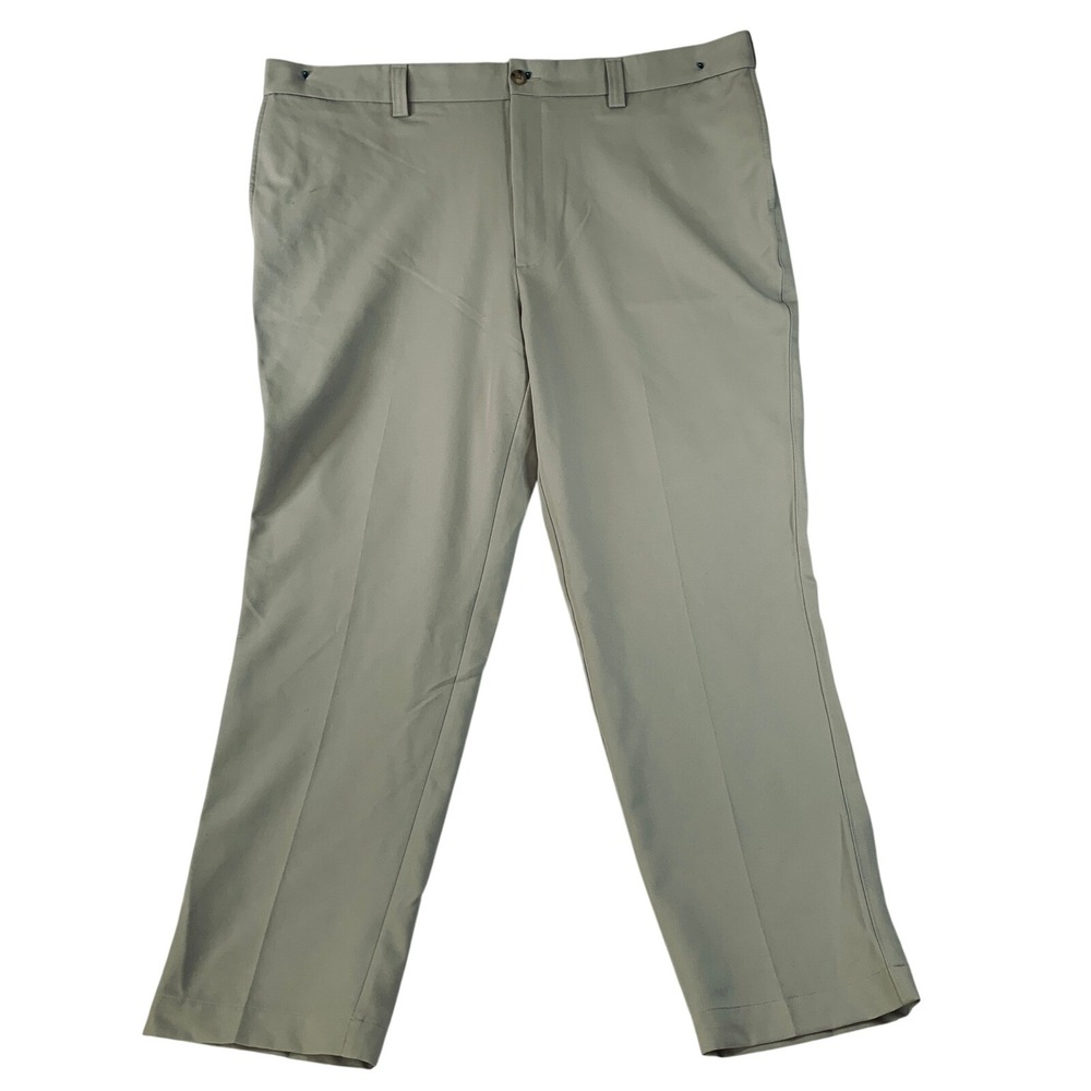Oak Hill Men's Loose Fit Dress Pants Hidden Stretch Waistband Beige‎ Size 46/32